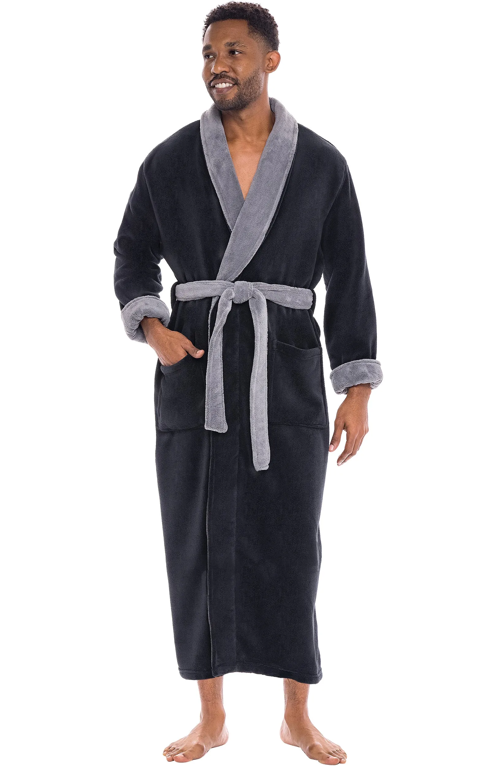 Men's Ultra Plush Fleece Robe, Big and Tall Winter Bathrobe