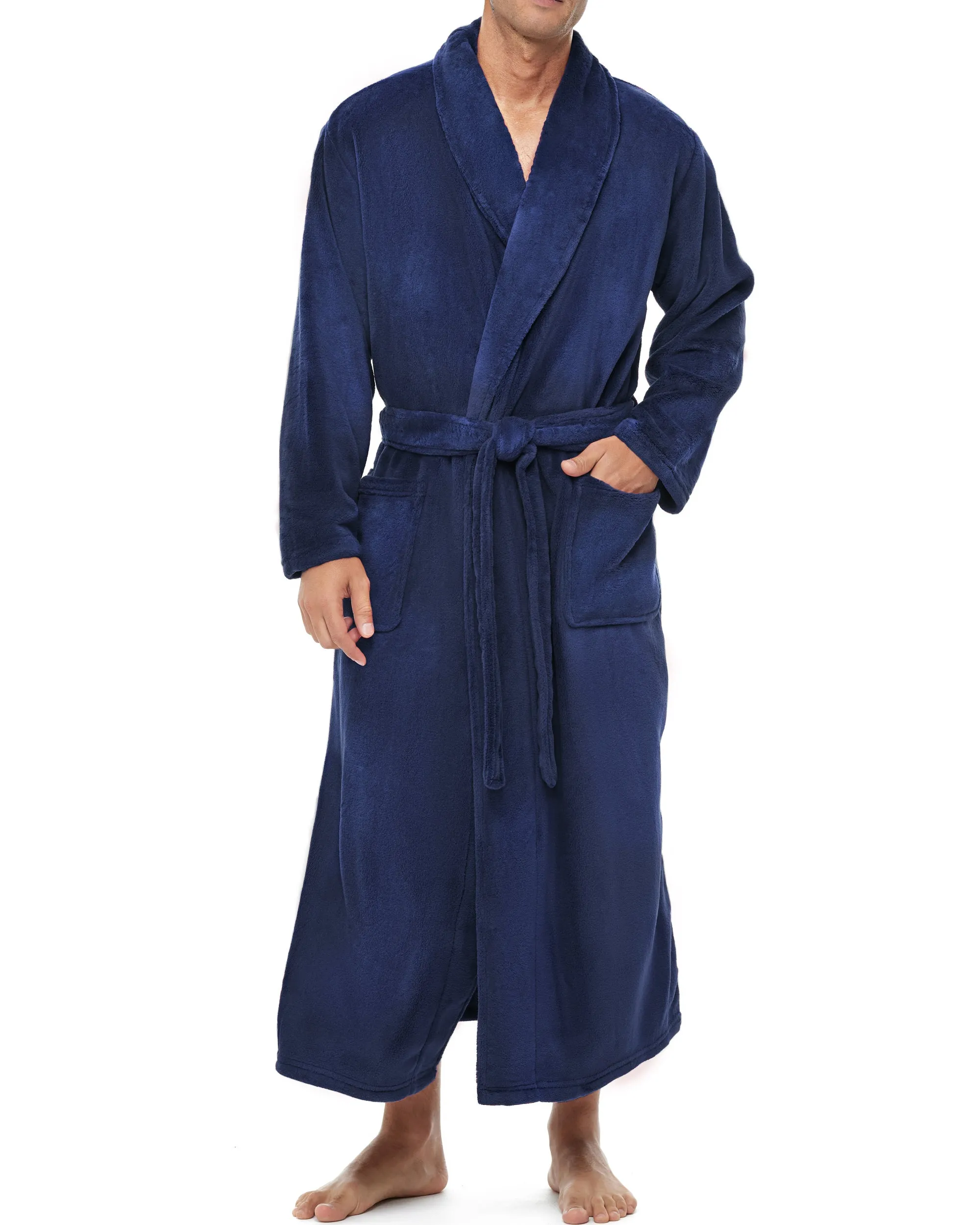 Men's Ultra Plush Fleece Robe, Big and Tall Winter Bathrobe