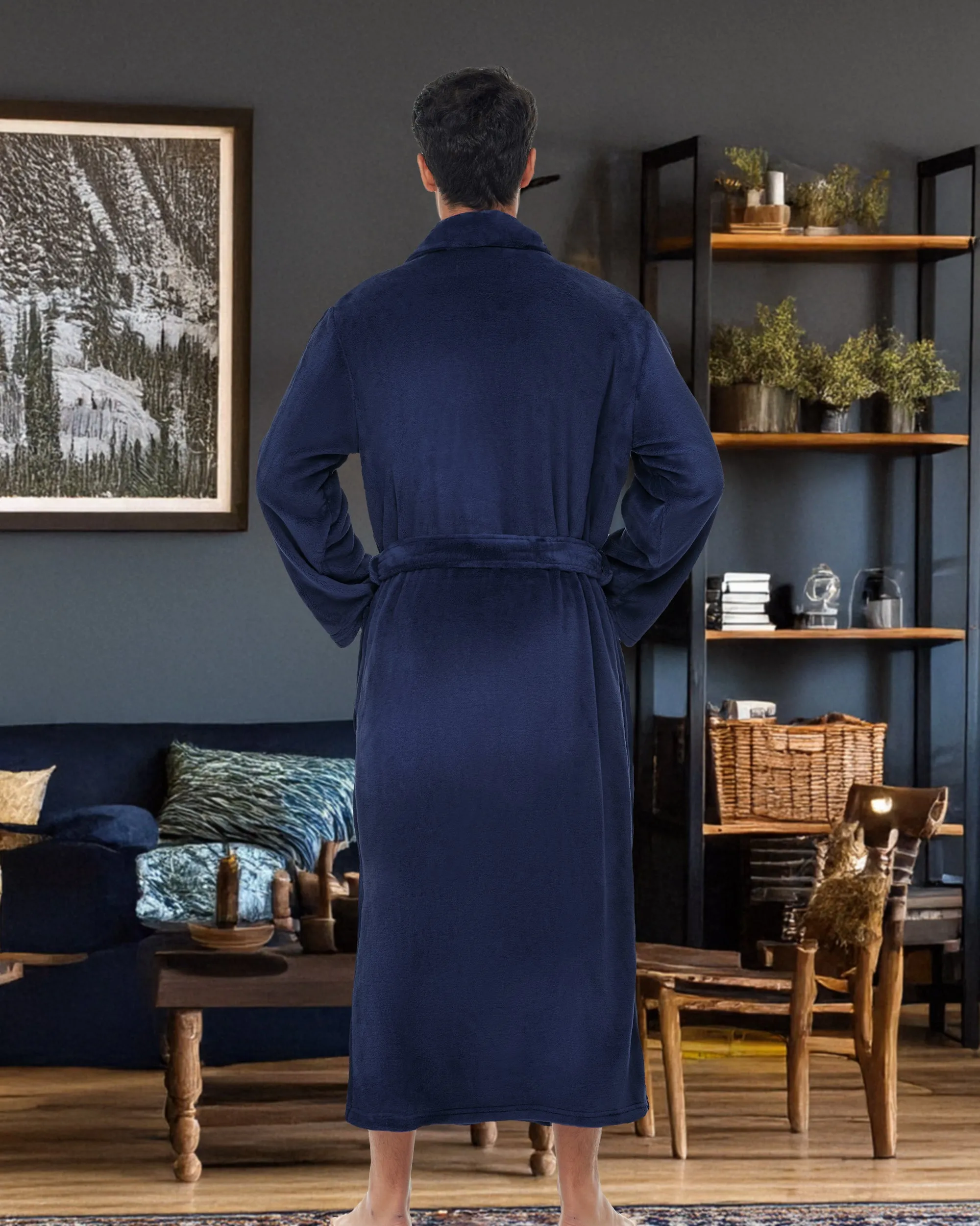 Men's Ultra Plush Fleece Robe, Big and Tall Winter Bathrobe