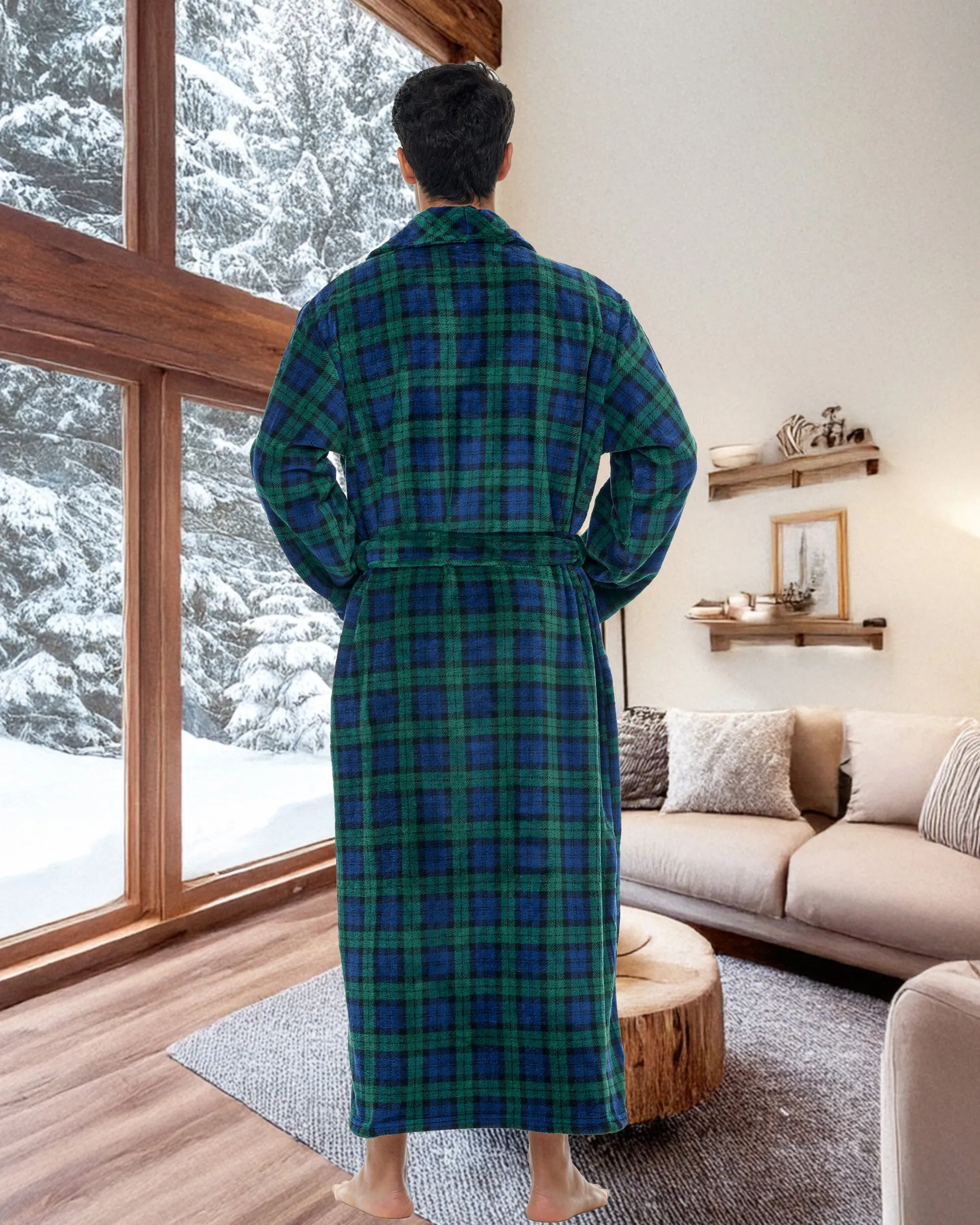 Men's Ultra Plush Fleece Robe, Big and Tall Winter Bathrobe