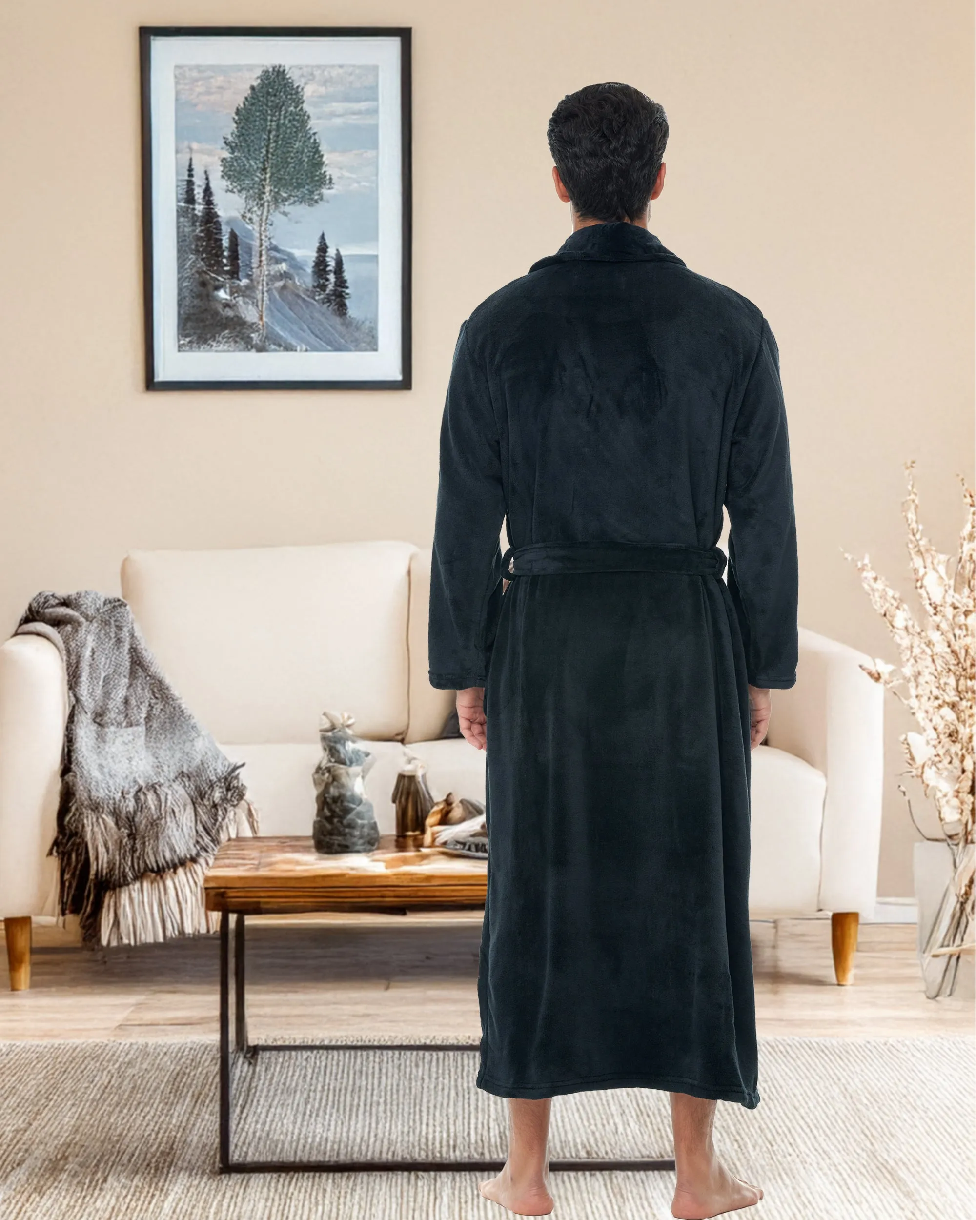 Men's Ultra Plush Fleece Robe, Big and Tall Winter Bathrobe