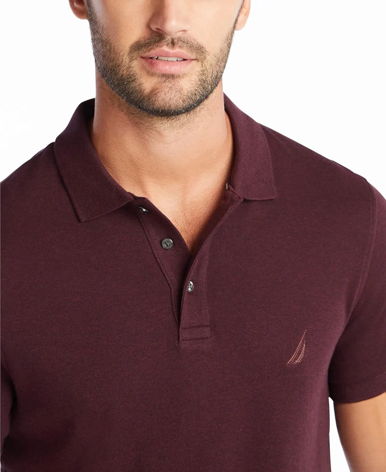 Nautica Men's Slim Fit Short Sleeve Solid Soft Cotton Polo Shirt