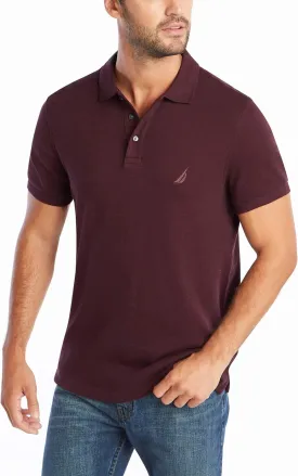 Nautica Men's Slim Fit Short Sleeve Solid Soft Cotton Polo Shirt