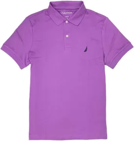 Nautica Men's Slim Fit Short Sleeve Solid Soft Cotton Polo Shirt