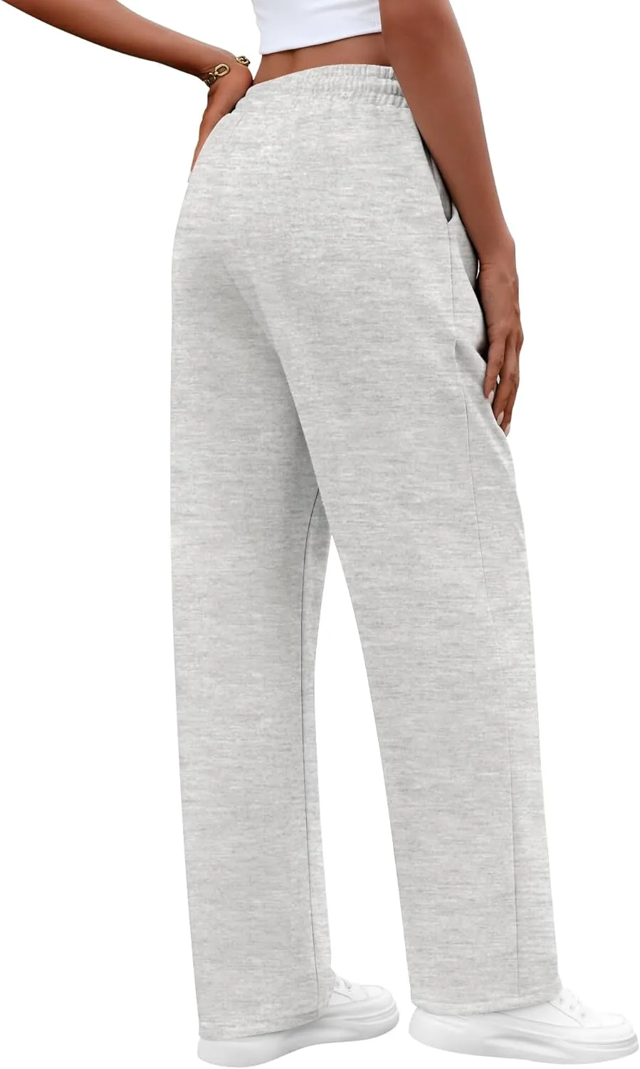 Neer 3 Pack Women's Yoga Pants with Pockets, High Waisted Cozy Lounge Pants Drawstring Sweatpants Loose Wide Leg Jogger