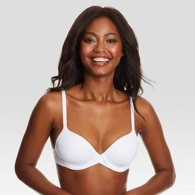 New - Maidenform Women's One Fabulous Fit 2.0 Tailored Demi Bra DM7543 - White 32B