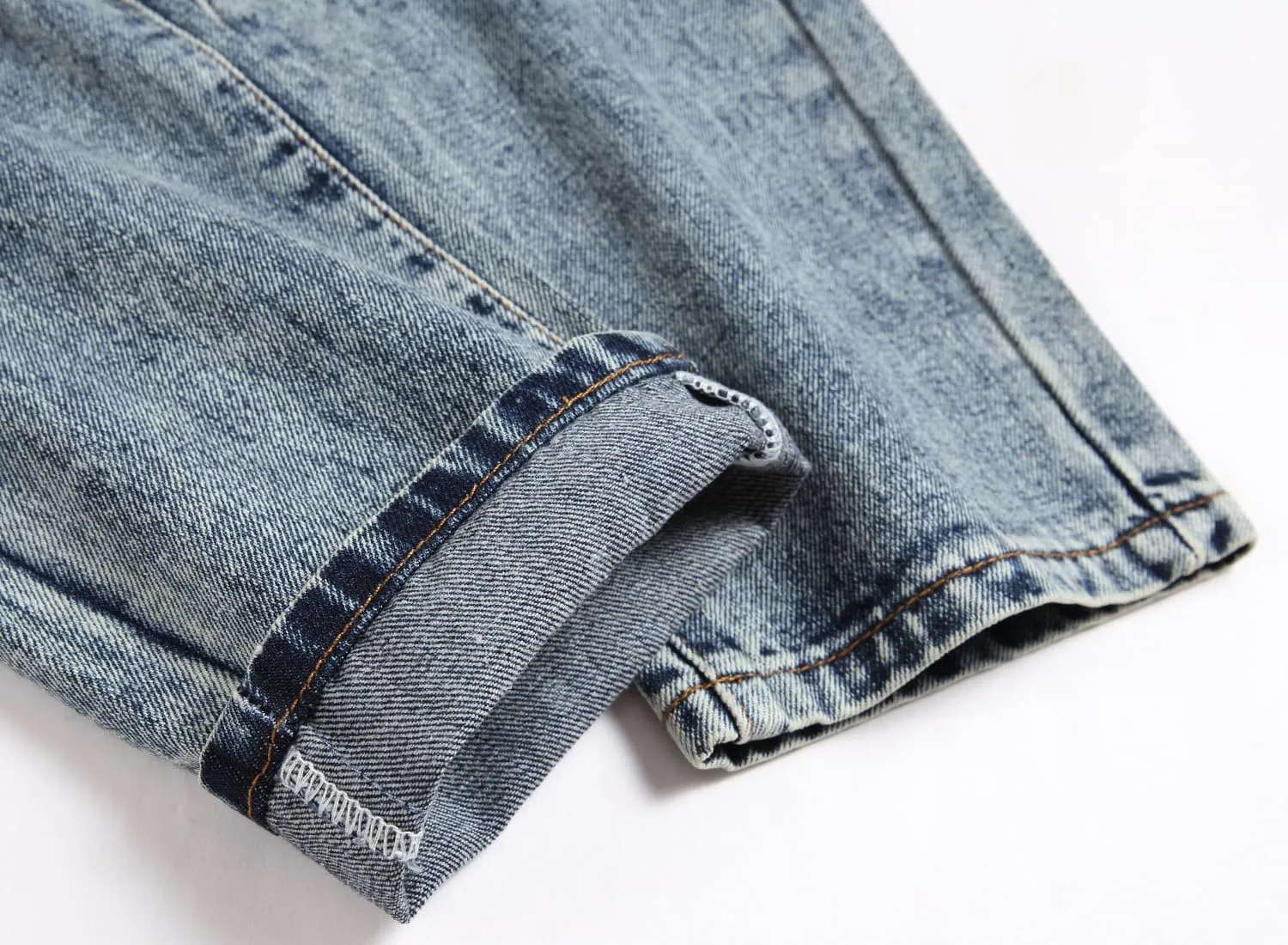 OIIIO Men's Ripped Slim Fit Straight Leg Jean Denim Pant