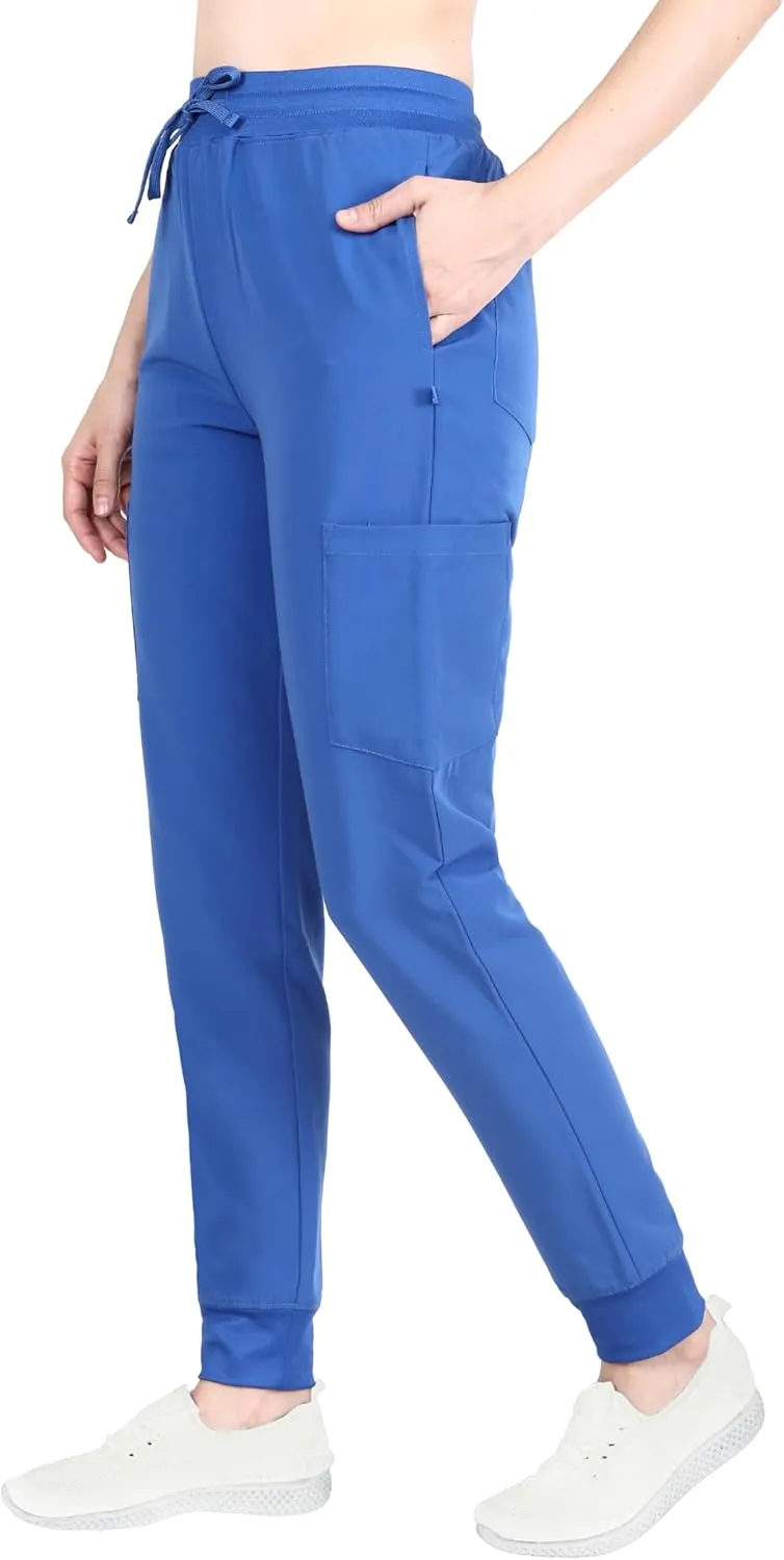Organix Medical Uniform Jogger Scrub Pants for Women, 4-Way Stretch, Drawstring Joggers, Workwear Professional Scrub Pants