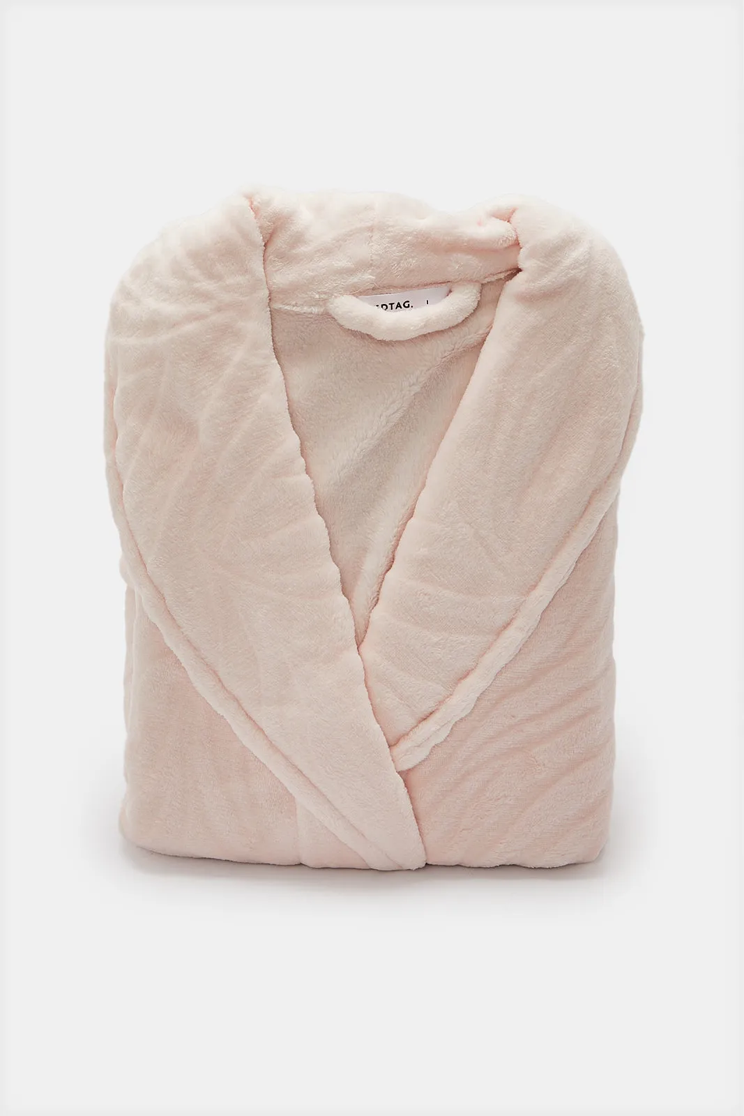 Pink Embossed Fleece Bathrobe