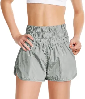 Preppy Girls Bubble Shorts Summer Casual Elastic High Waisted Workout Athletic Puffy Shorts Loose Activewear