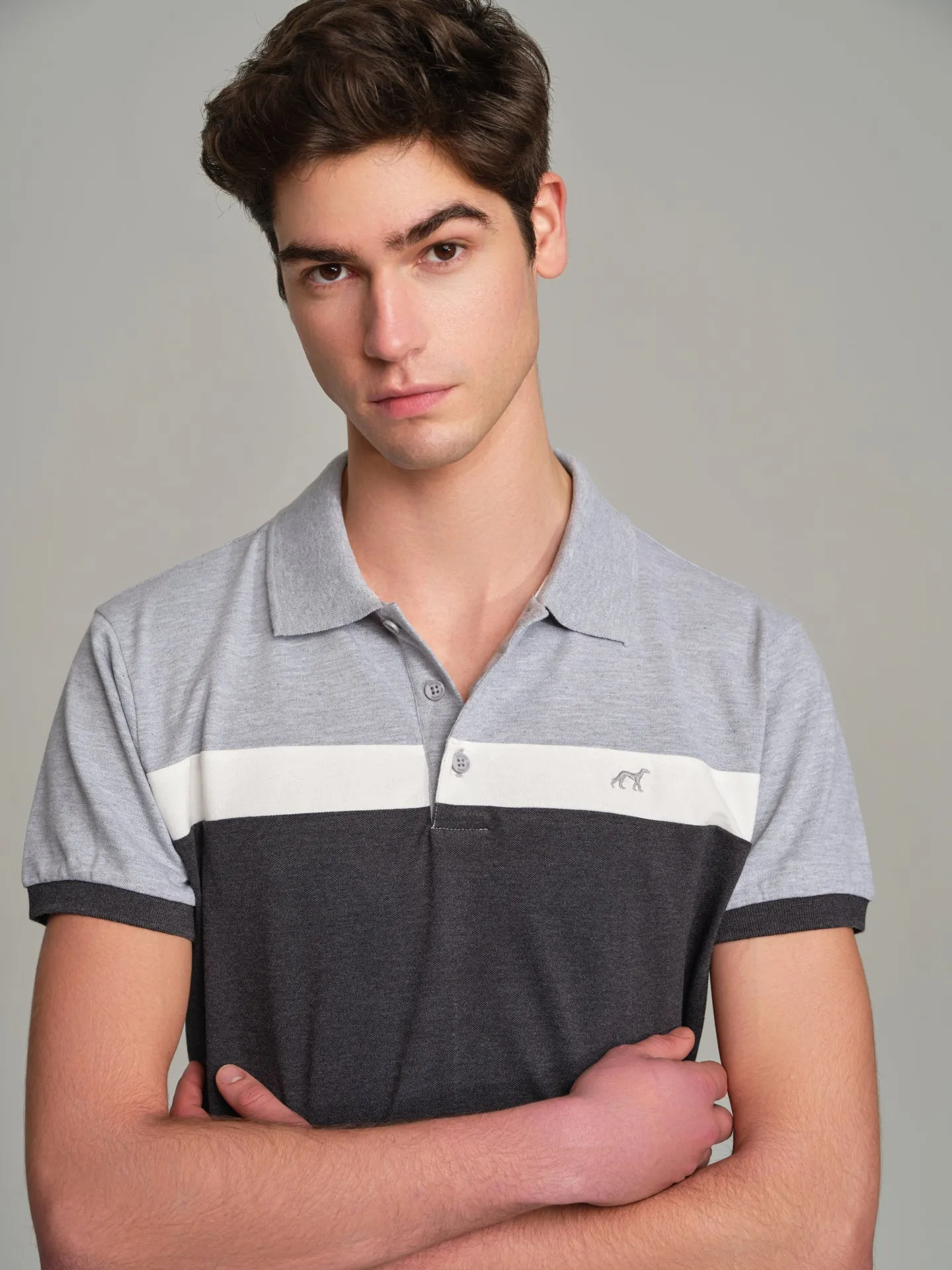 Relax color block piquet polo shirt