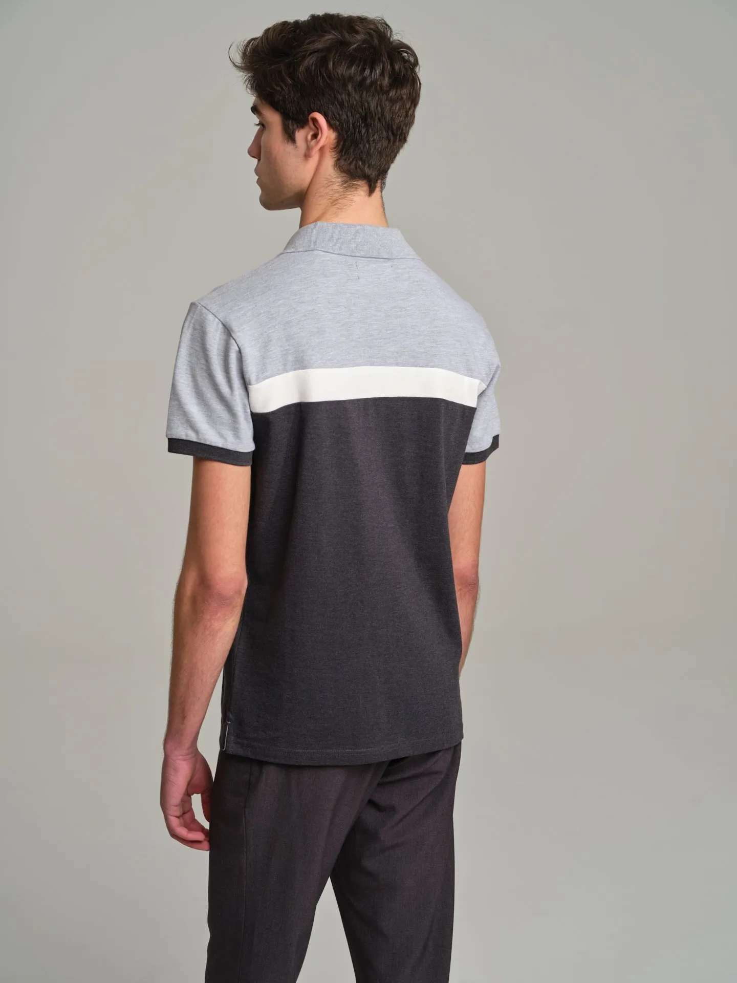 Relax color block piquet polo shirt