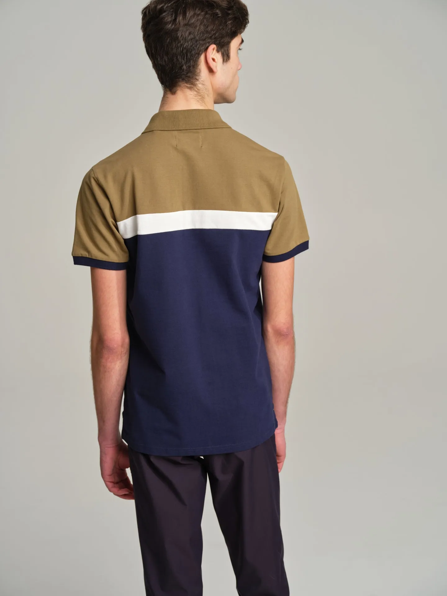 Relax color block piquet polo shirt
