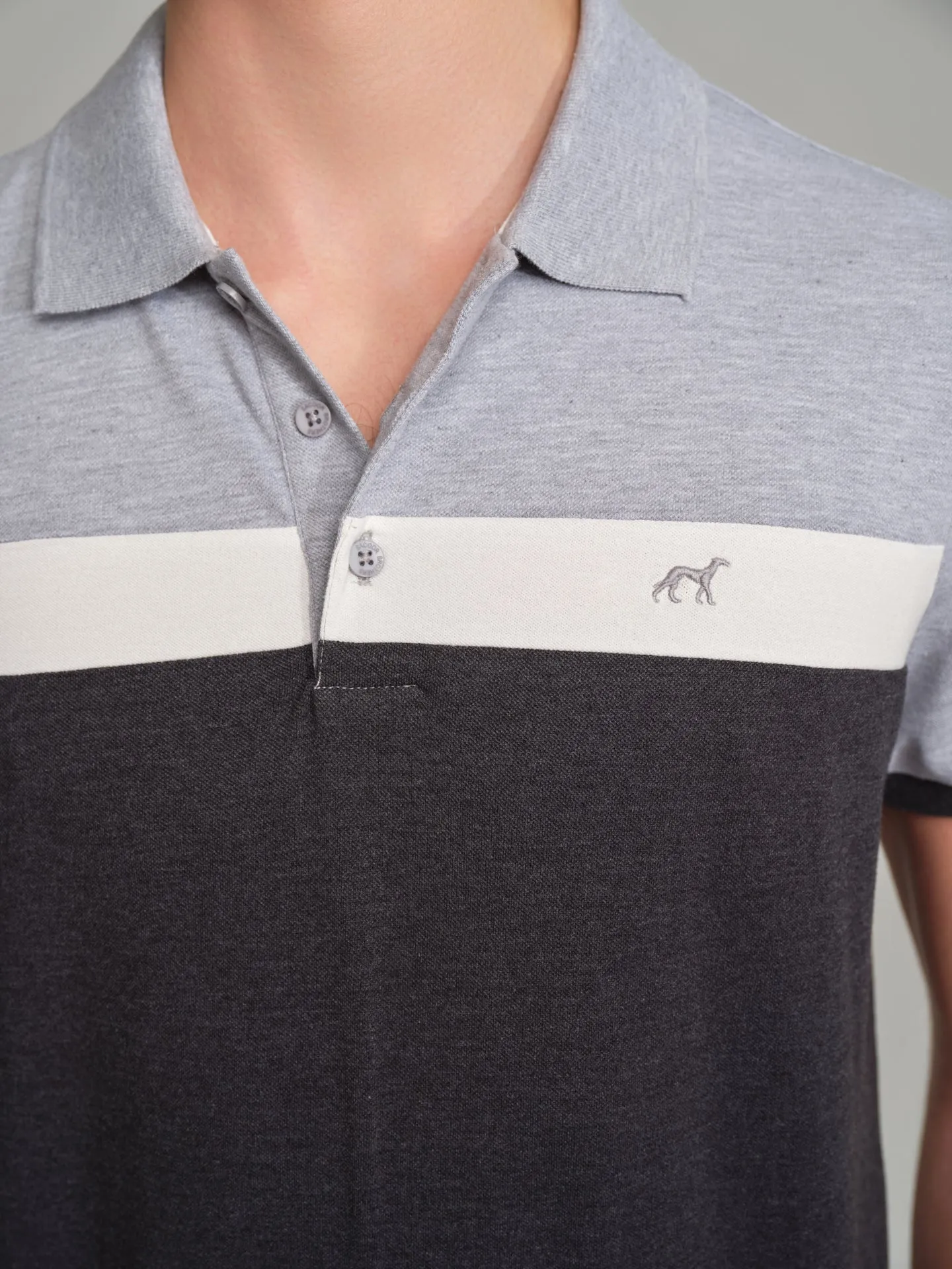 Relax color block piquet polo shirt