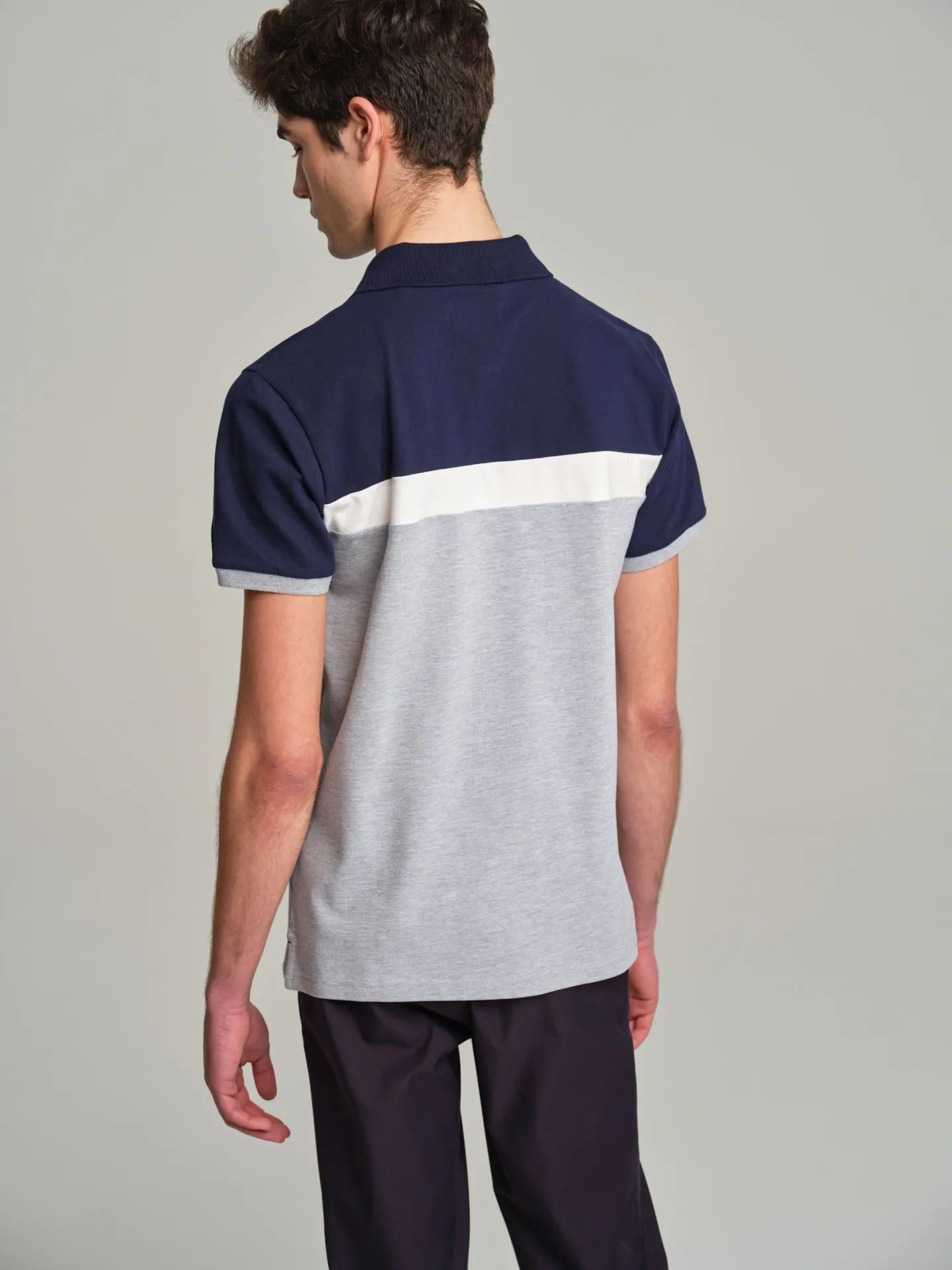 Relax color block piquet polo shirt