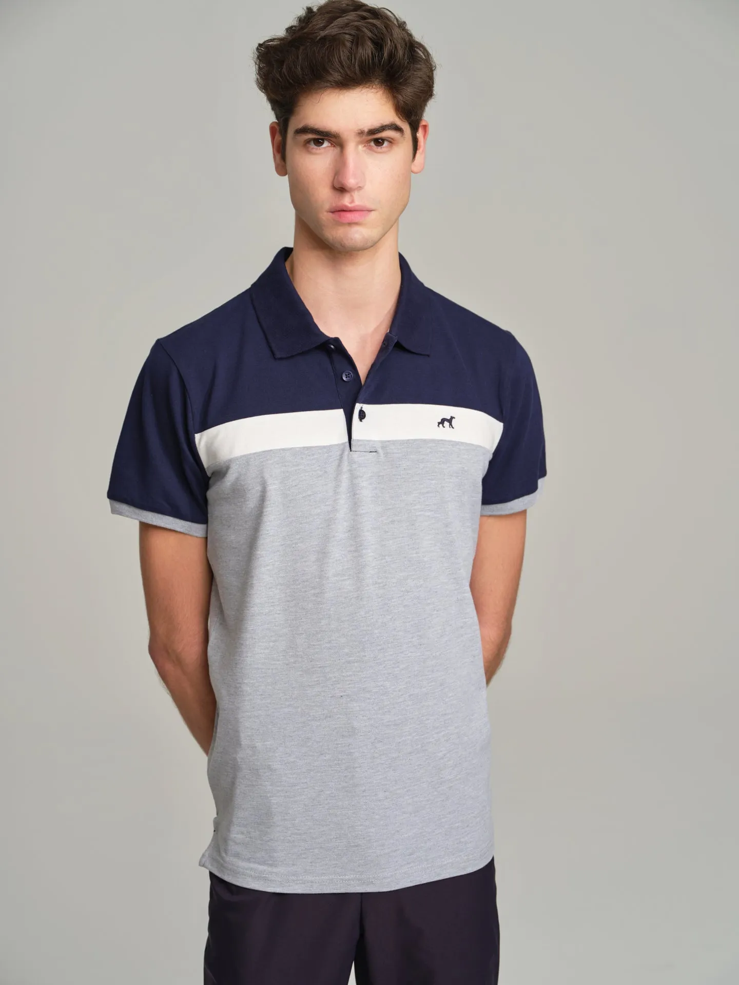 Relax color block piquet polo shirt