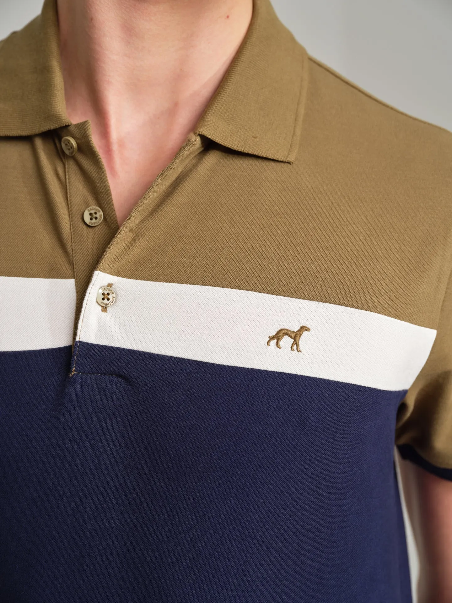 Relax color block piquet polo shirt
