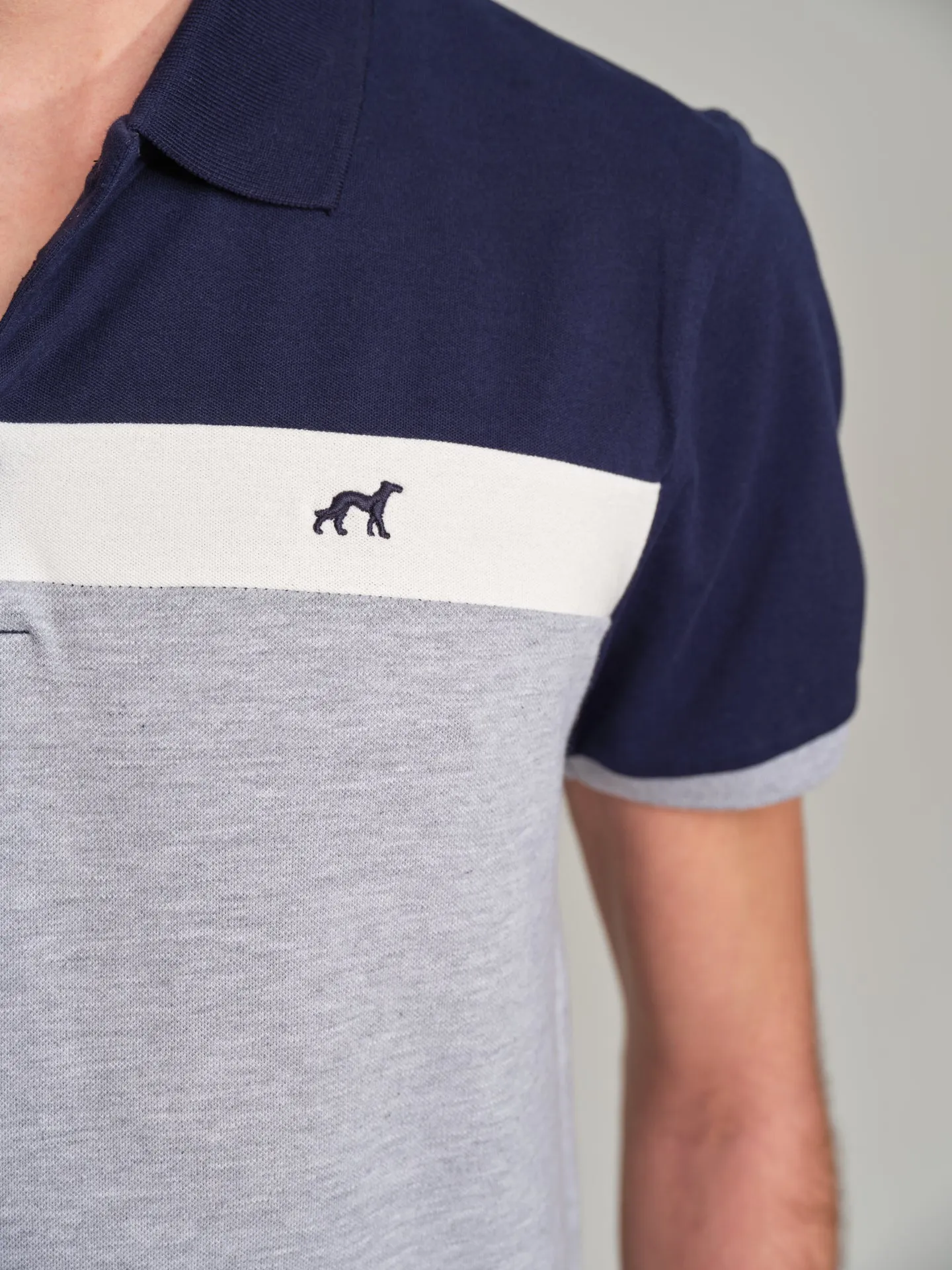 Relax color block piquet polo shirt