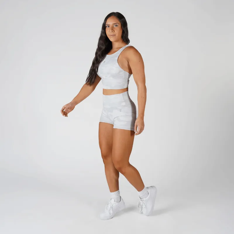Revive High Neck Bra - White Camo