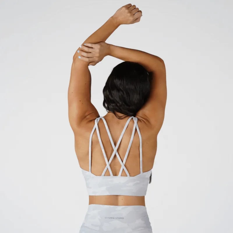 Revive High Neck Bra - White Camo