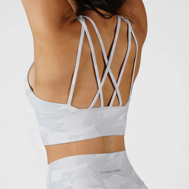 Revive High Neck Bra - White Camo