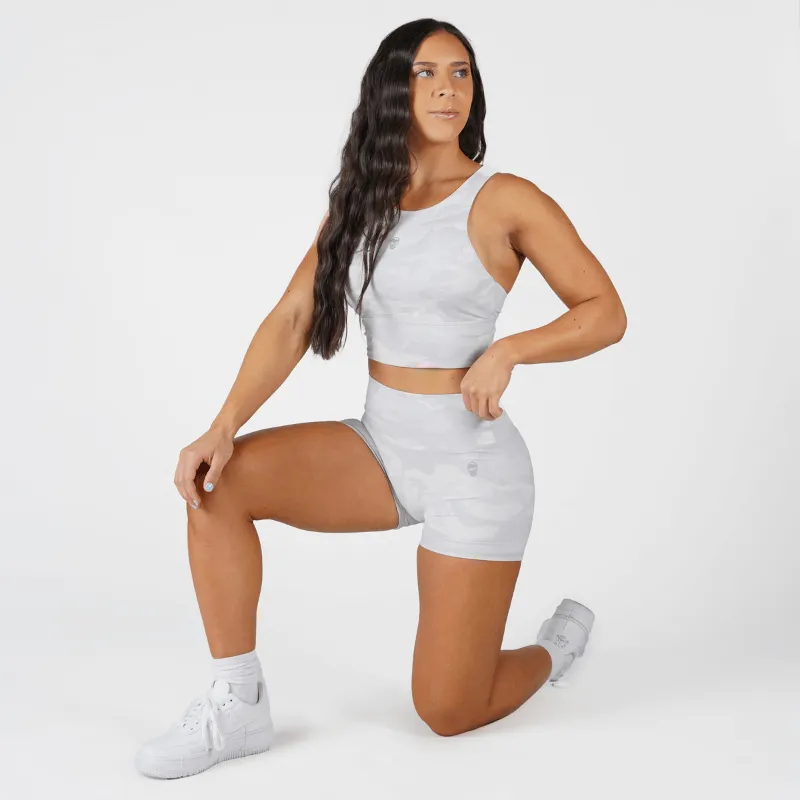 Revive High Neck Bra - White Camo