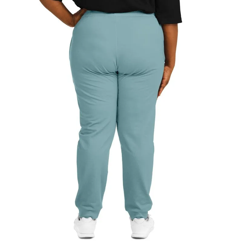 Shaded Pale Pastel Cyan Gray Joggers | Unisex | with PLUS sizes | C30M0Y8K30