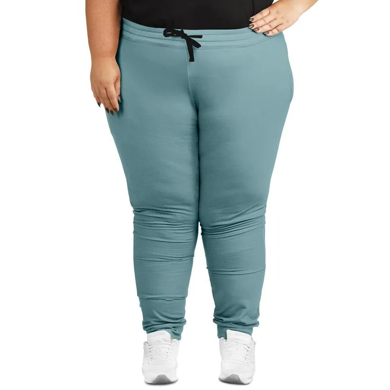 Shaded Pale Pastel Cyan Gray Joggers | Unisex | with PLUS sizes | C30M0Y8K30