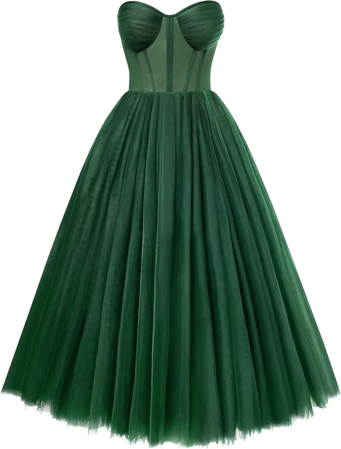 Tvuyet Elegant Tulle Short Prom Dresses for Teens Ball Gown Corset Homecoming Dresses Tea Length Formal Cocktail Dress