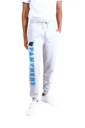 Ultra Game NFL Official Adults Super Soft Game Day Jogger Sweatpants - Unisex, Carolina Panthers, Heather Gray|Carolina Panthers