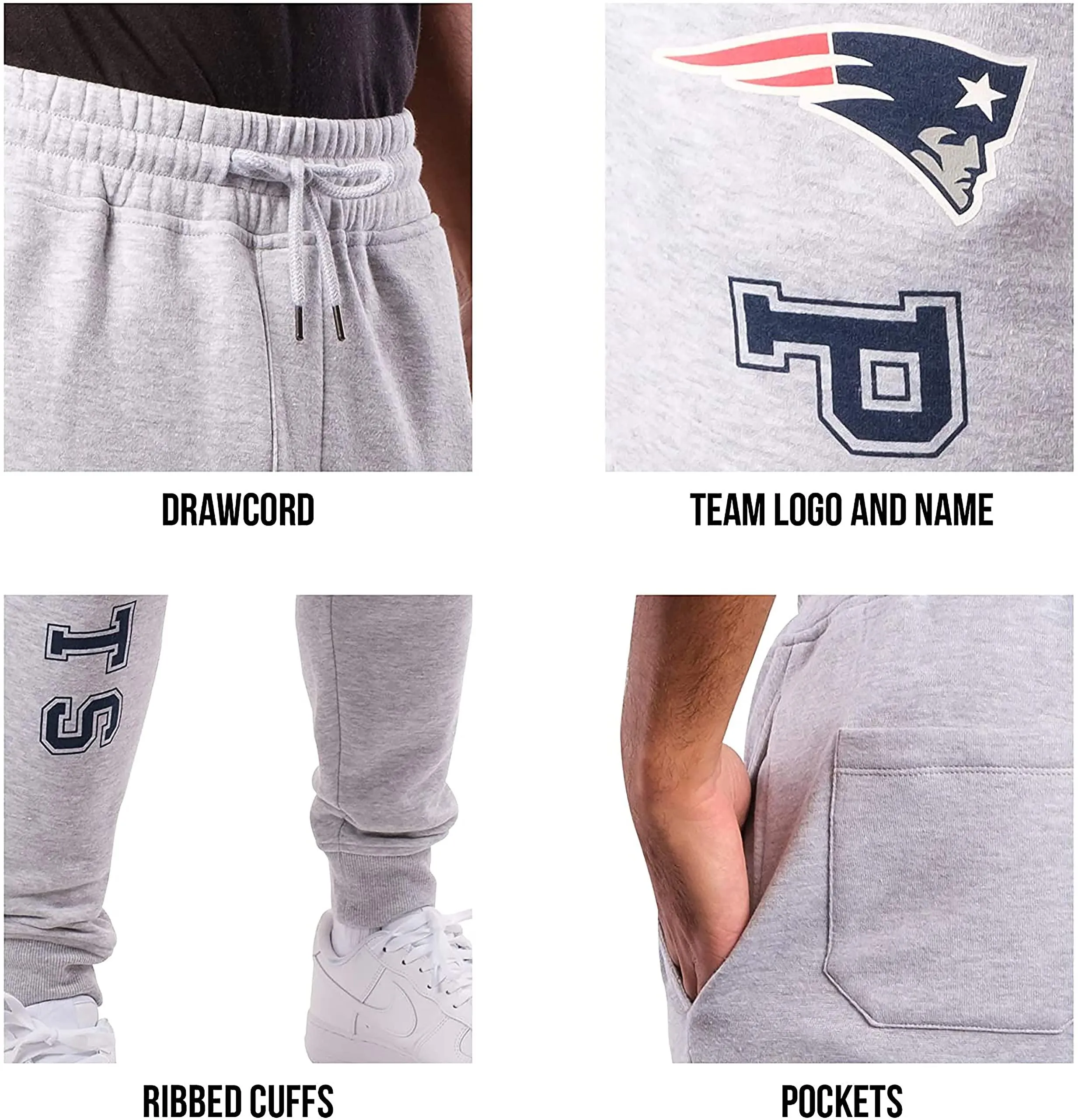 Ultra Game NFL Official Adults Super Soft Game Day Jogger Sweatpants - Unisex, Carolina Panthers, Heather Gray|Carolina Panthers