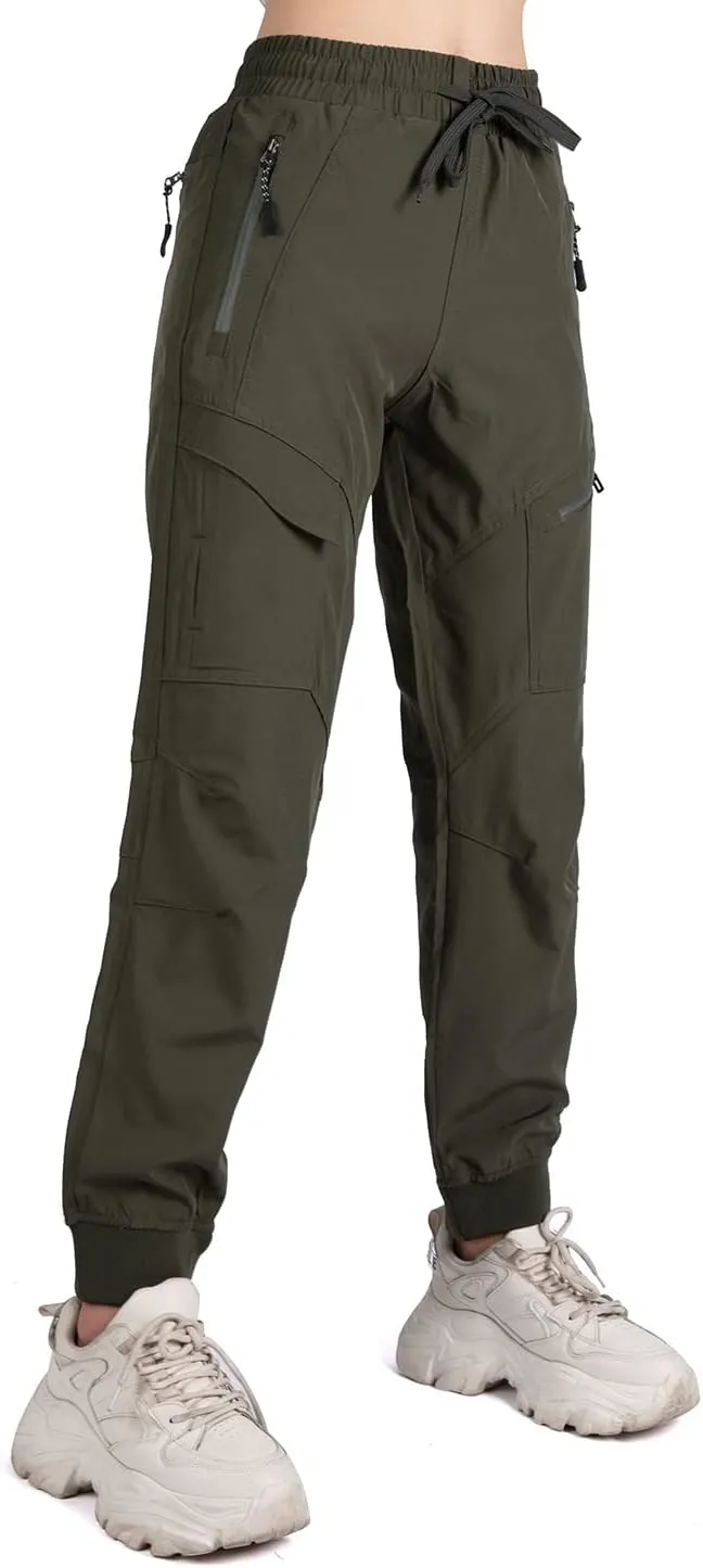 Women's Cargo Joggers Pants Lightweight Athletic Outdoor Travel Hiking Quick Dry Workout Pants