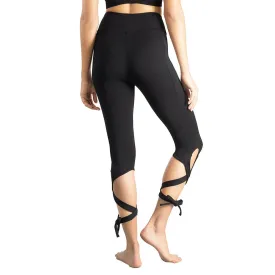 Women's Tie Up Yoga Capris Pants High Waist Cutout Yoga Workout Leggings