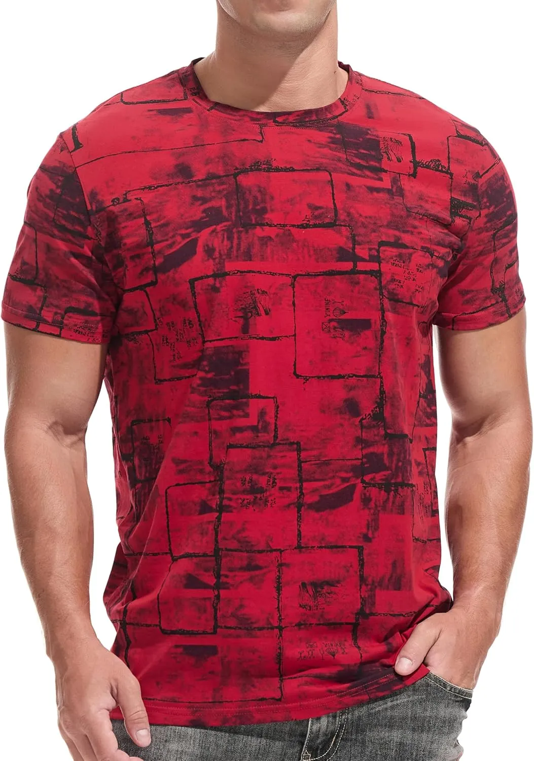 YININF Mens Hipster Hip Hop Short Sleeve Print T-Shirt Shirts Men